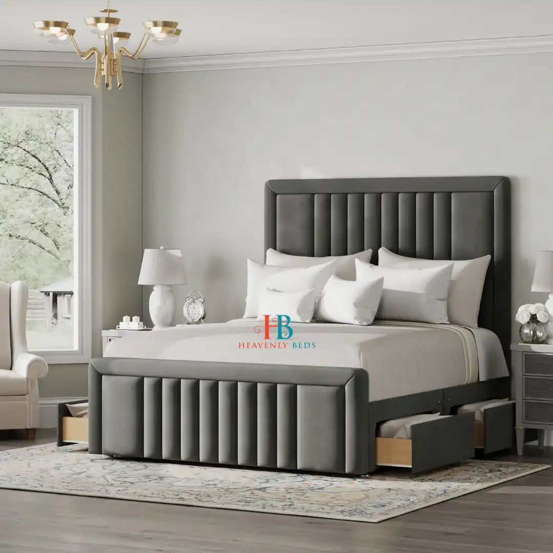 Divan bed frame with drawers - king size bed