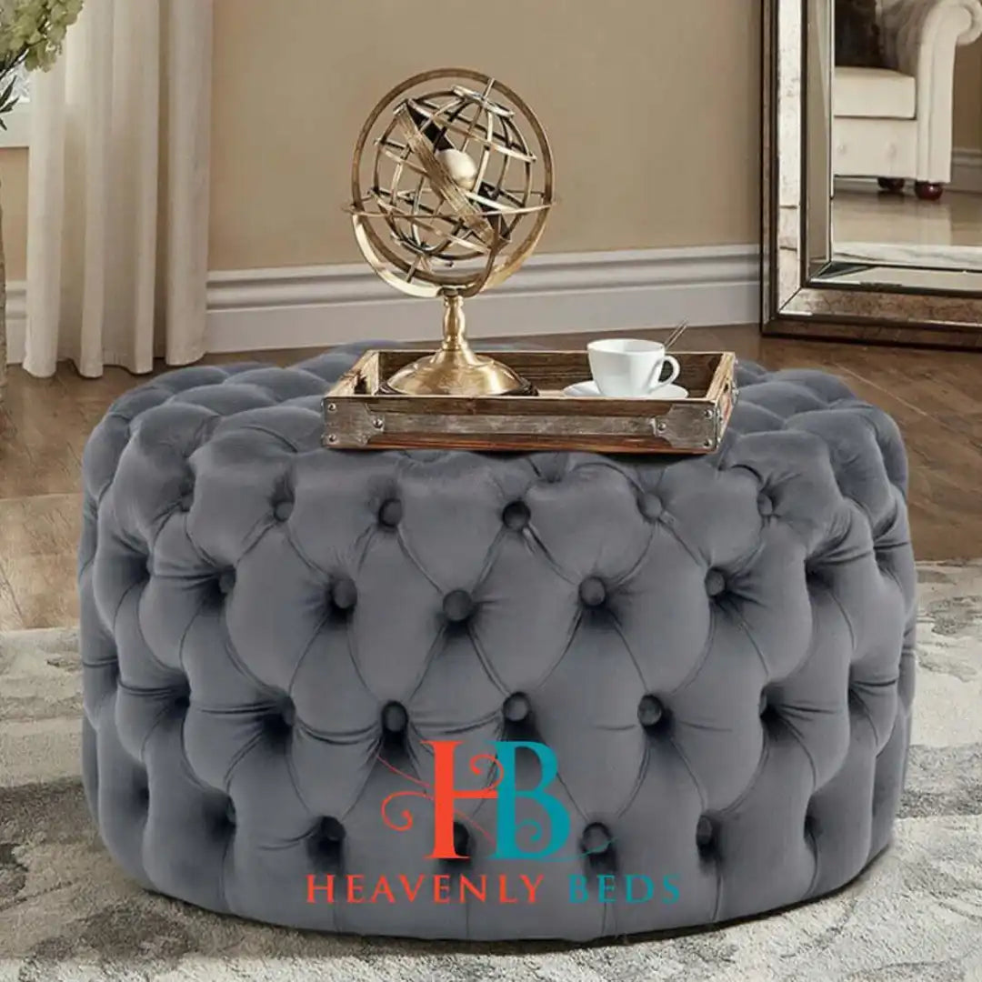 Freya Chesterfield Buttoned Pouffe - Heavenlybeds