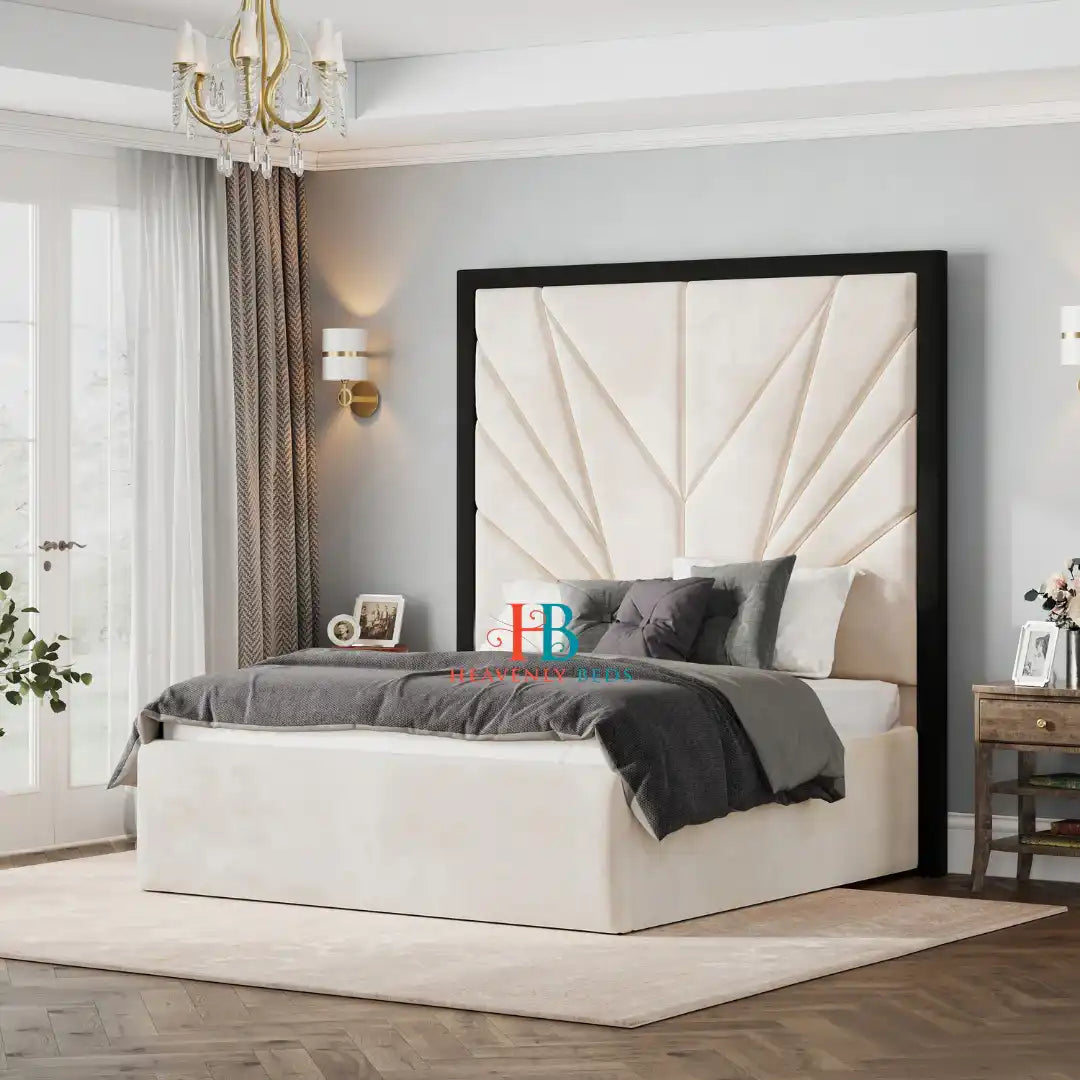 Harbor High Headboard Bed Frame with Black Border Edges - Heavenlybeds