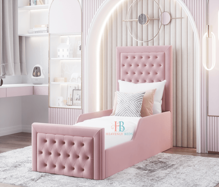 Baby pink double bed shop