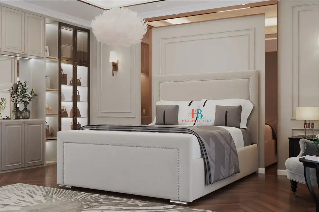 Maxine Studded Storage Bed Frame Choose Your Base Height