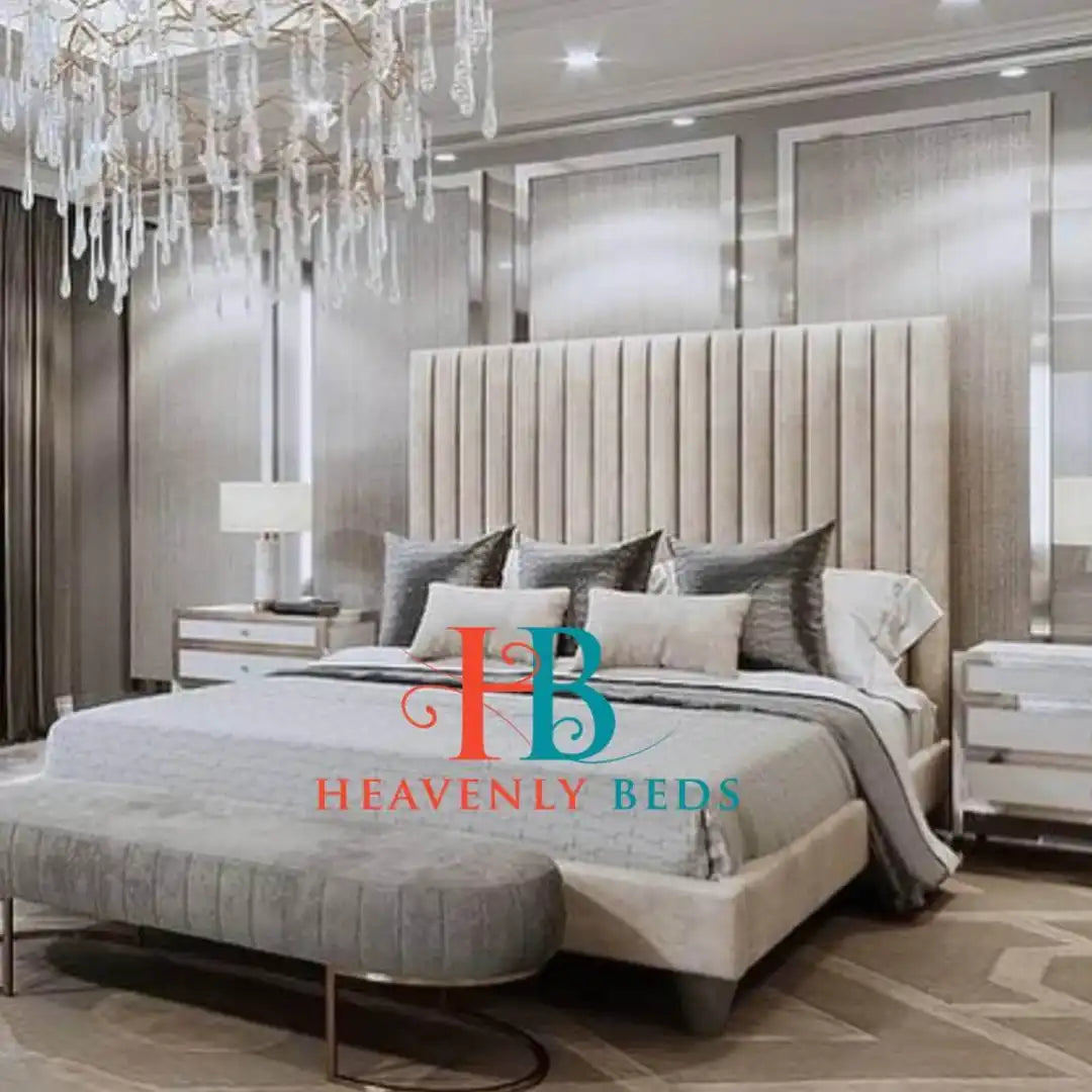 Moscow Luxury 18 Panel Bed Frame Available with ottoman or divan storage