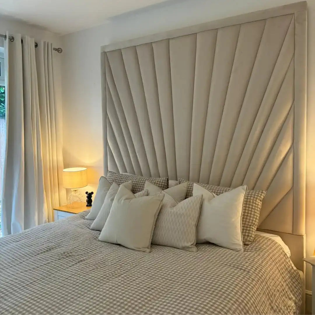 Paige Luxury Bed Frame Pictured With 80" Tall Headboard - Heavenlybeds