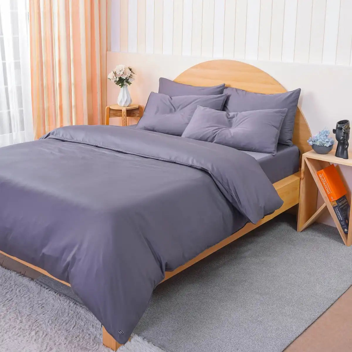 Ackly Bamboo - Charcoal Duvet Cover