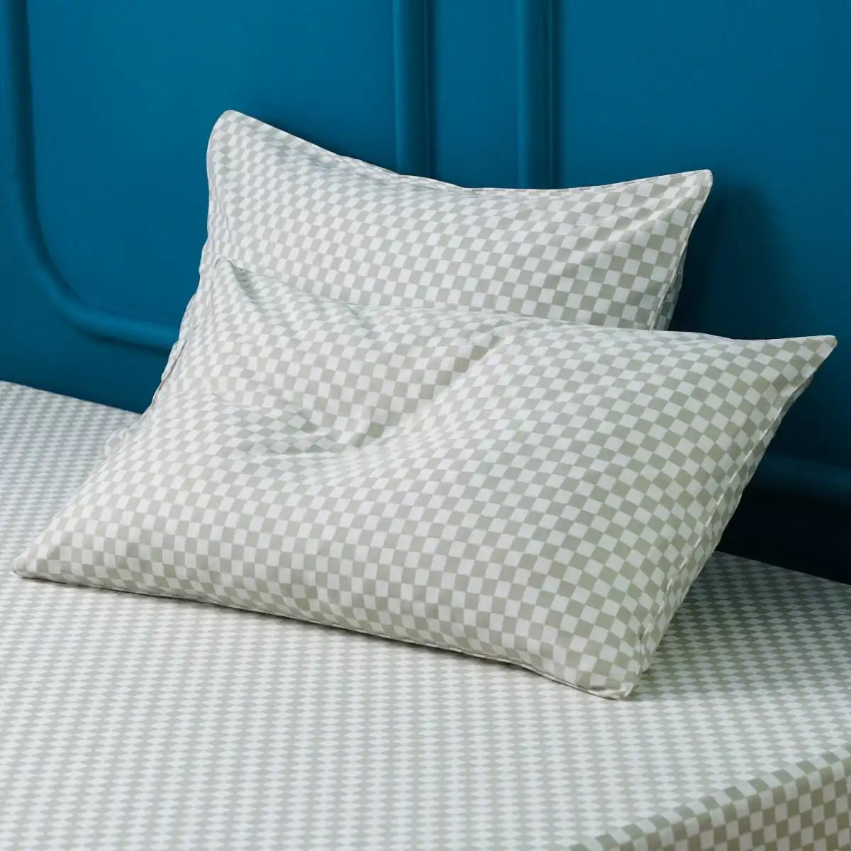 Ackly Bamboo - Sage Green Checkerboard Pillowcases Pair
