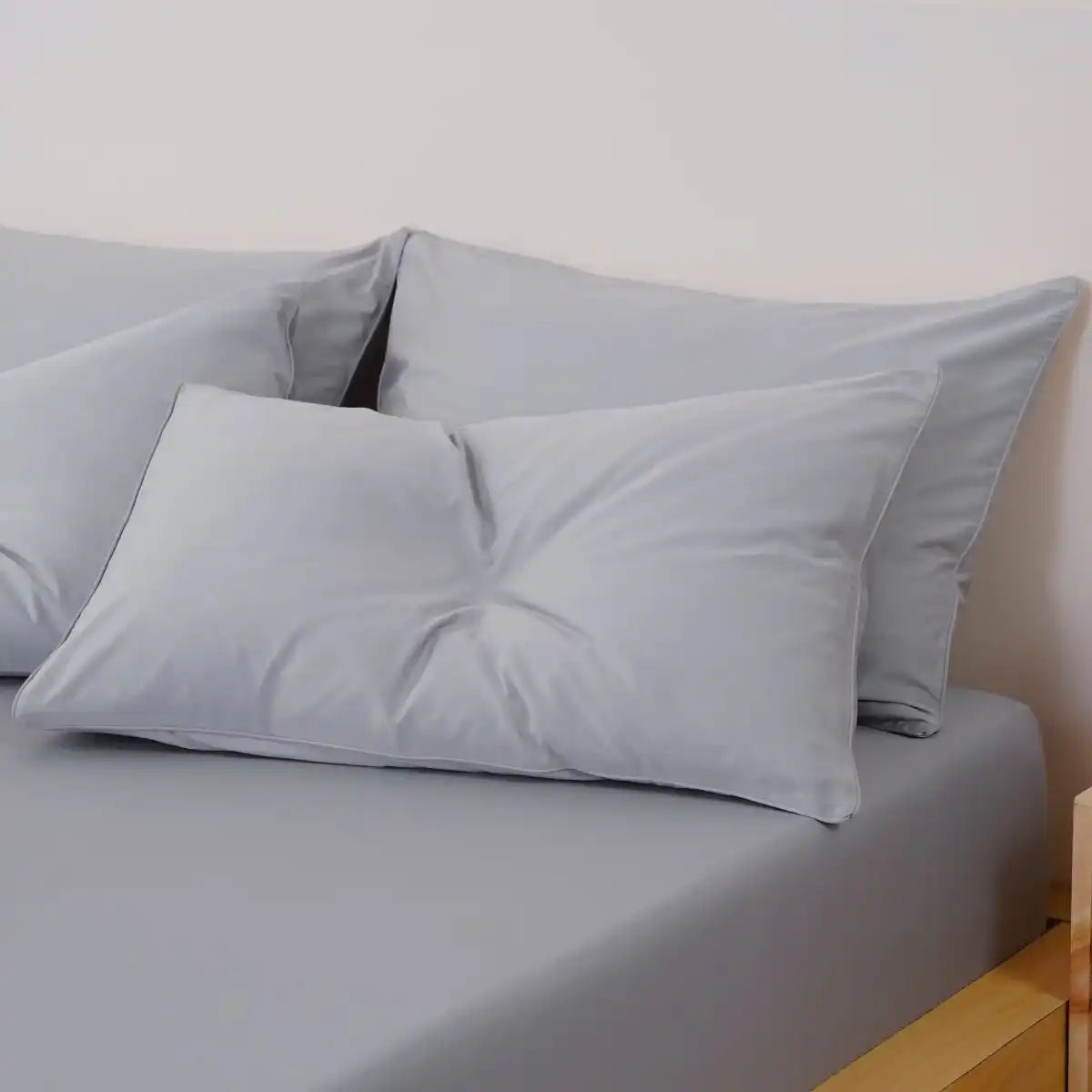 Ella Cotton - Dove Grey Pillowcases Pair