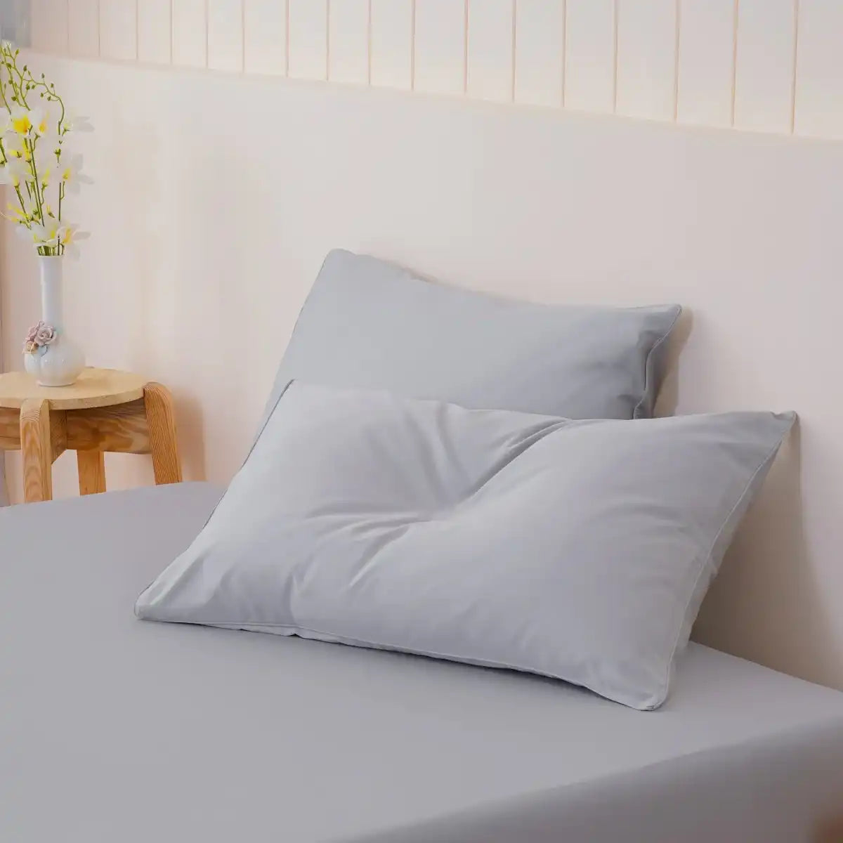 Ella Cotton - Dove Grey Pillowcases Pair