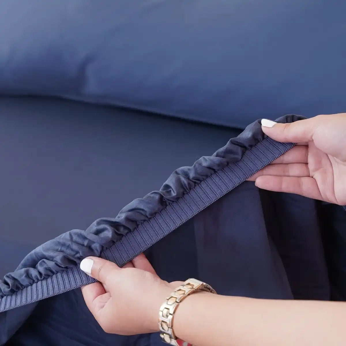 Ella Cotton - Midnight Blue Fitted Sheet