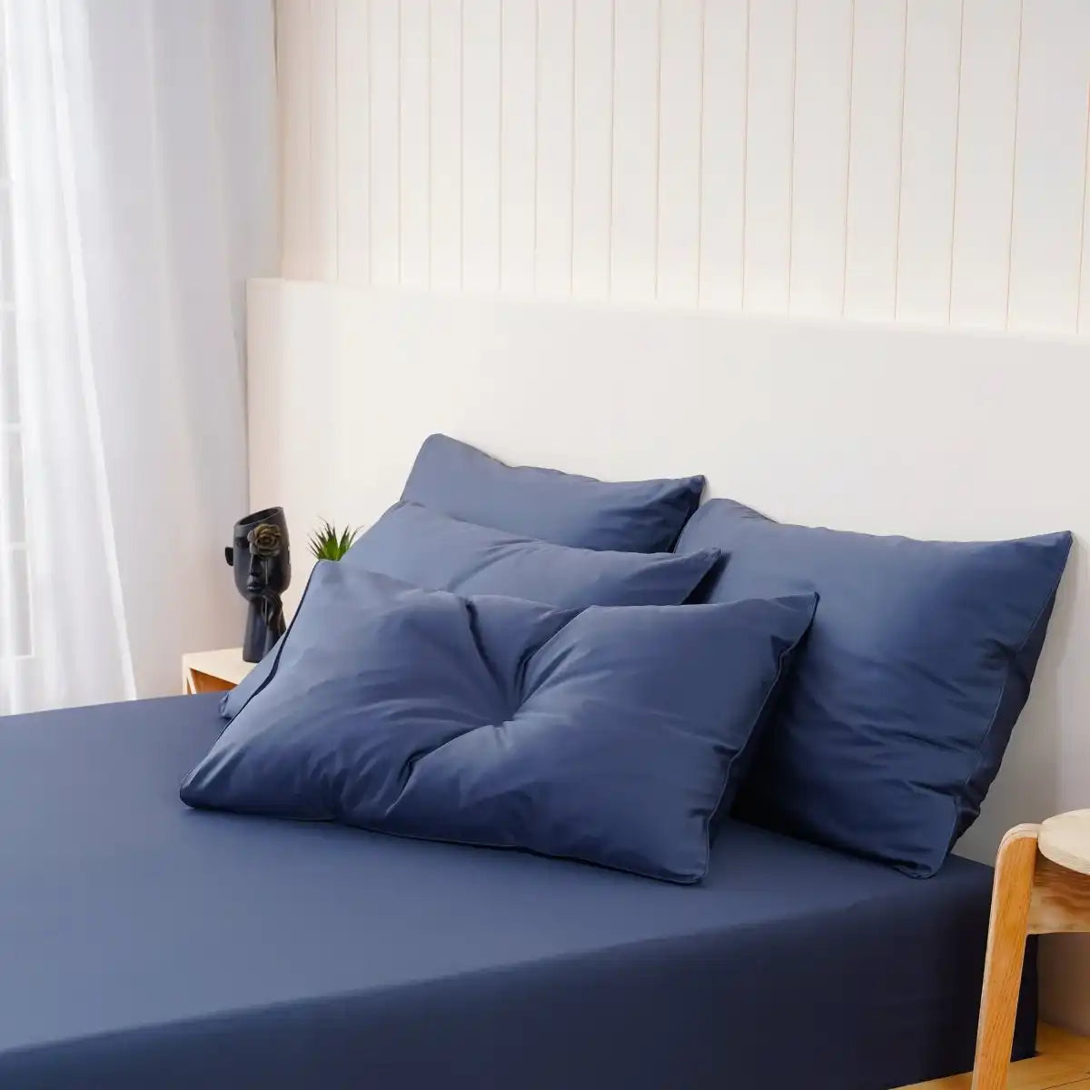 Ella Cotton - Midnight Blue Pillowcases Pair