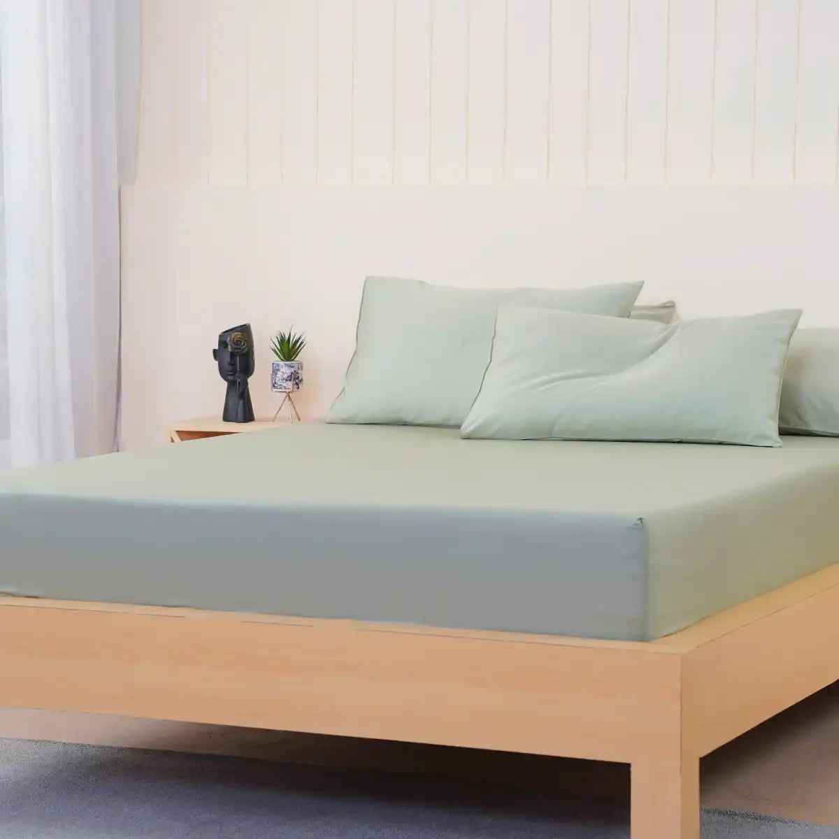 Ella Cotton - Sage Green Fitted Sheet