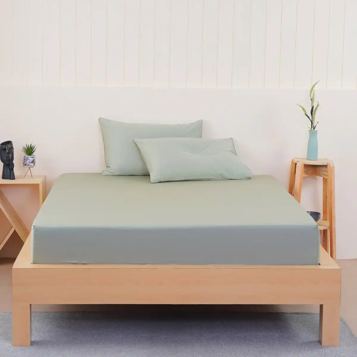 Ella Cotton - Sage Green Fitted Sheet