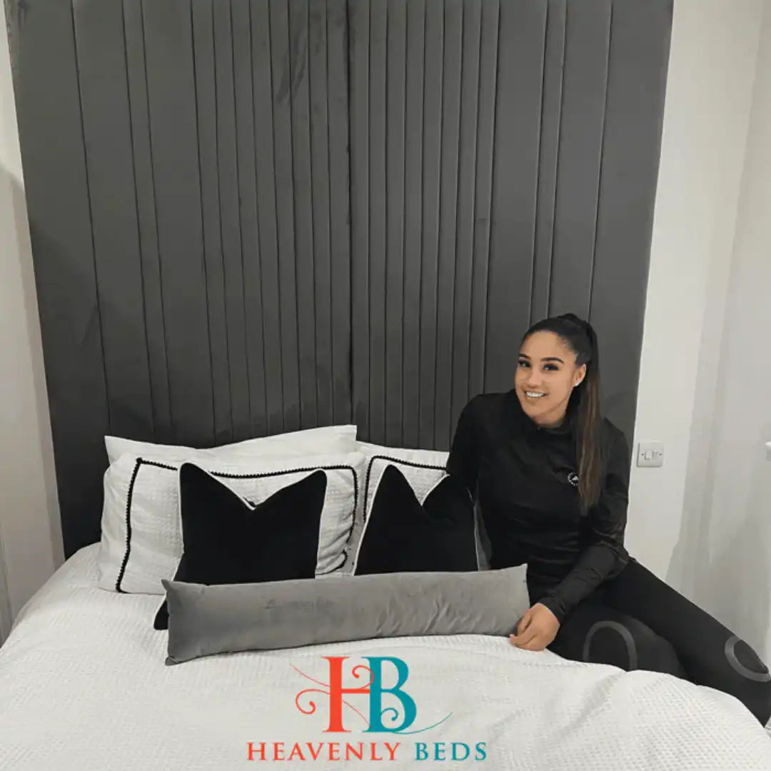 Gabs Georgee Tall Panel Pleated Bed Frame - 85" high headboard