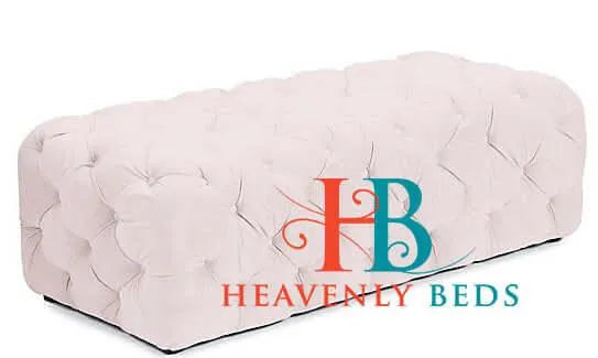 Chesterfield Pouffe Footstool in pink plush