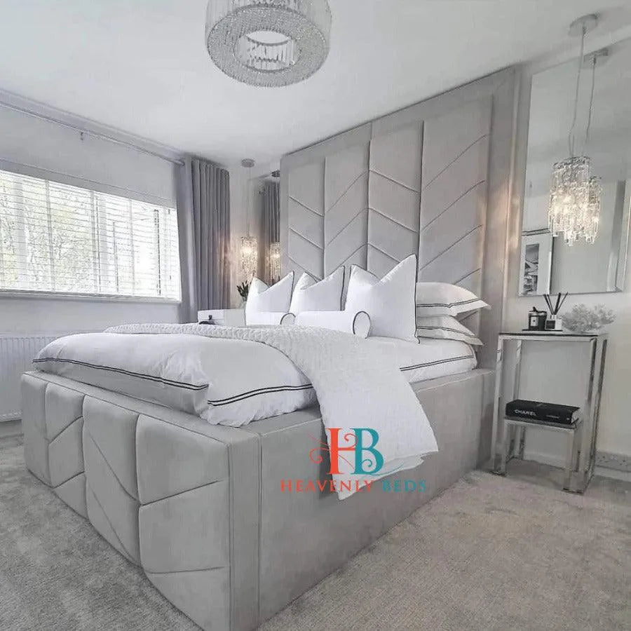 Amber Deluxe Bed frame 8ft Headboard & High Sides - Heavenlybeds