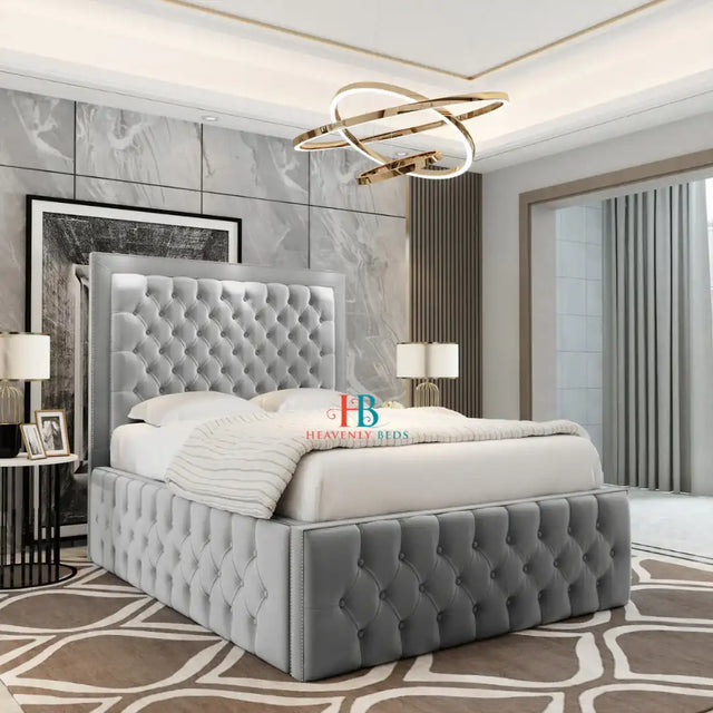 Upholstered bed frame in king size or superking size 