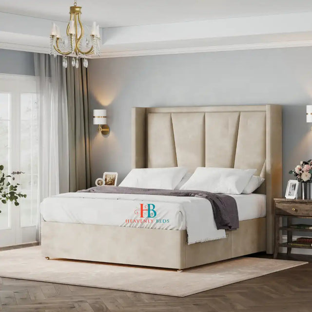 Sandy Wingback Divan Bed with Drawers - Heavenlybeds