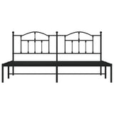 Metal Bed Frame without Mattress with Headboard Black 200x200cm