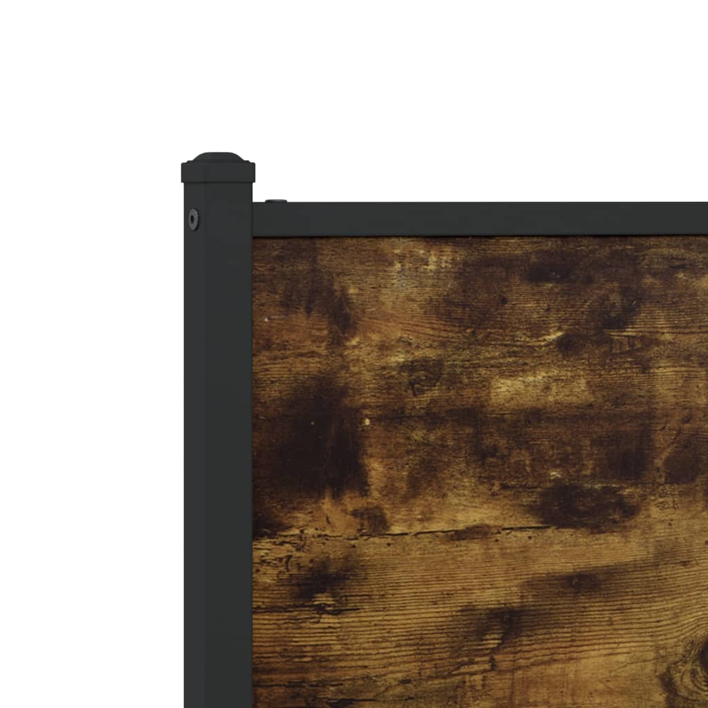Metal Bed Frame without Mattress Smoked Oak 100x190 cm