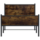 Metal Bed Frame without Mattress Smoked Oak 100x200 cm