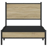 Metal Bed Frame without Mattress Sonoma Oak 75x190 cm Small Single