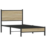 Metal Bed Frame without Mattress Sonoma Oak 80x200 cm