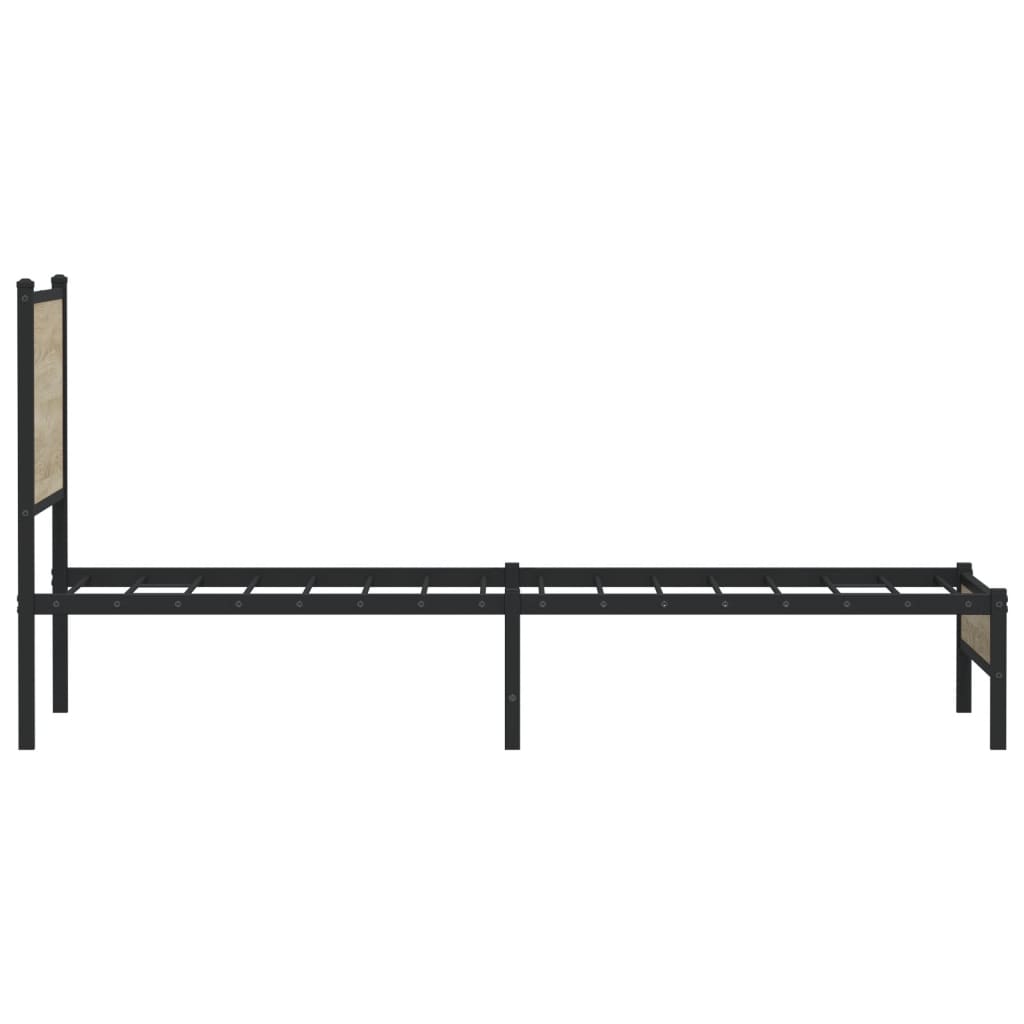 Metal Bed Frame without Mattress Sonoma Oak 80x200 cm