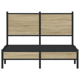 Metal Bed Frame without Mattress Sonoma Oak 120x200 cm