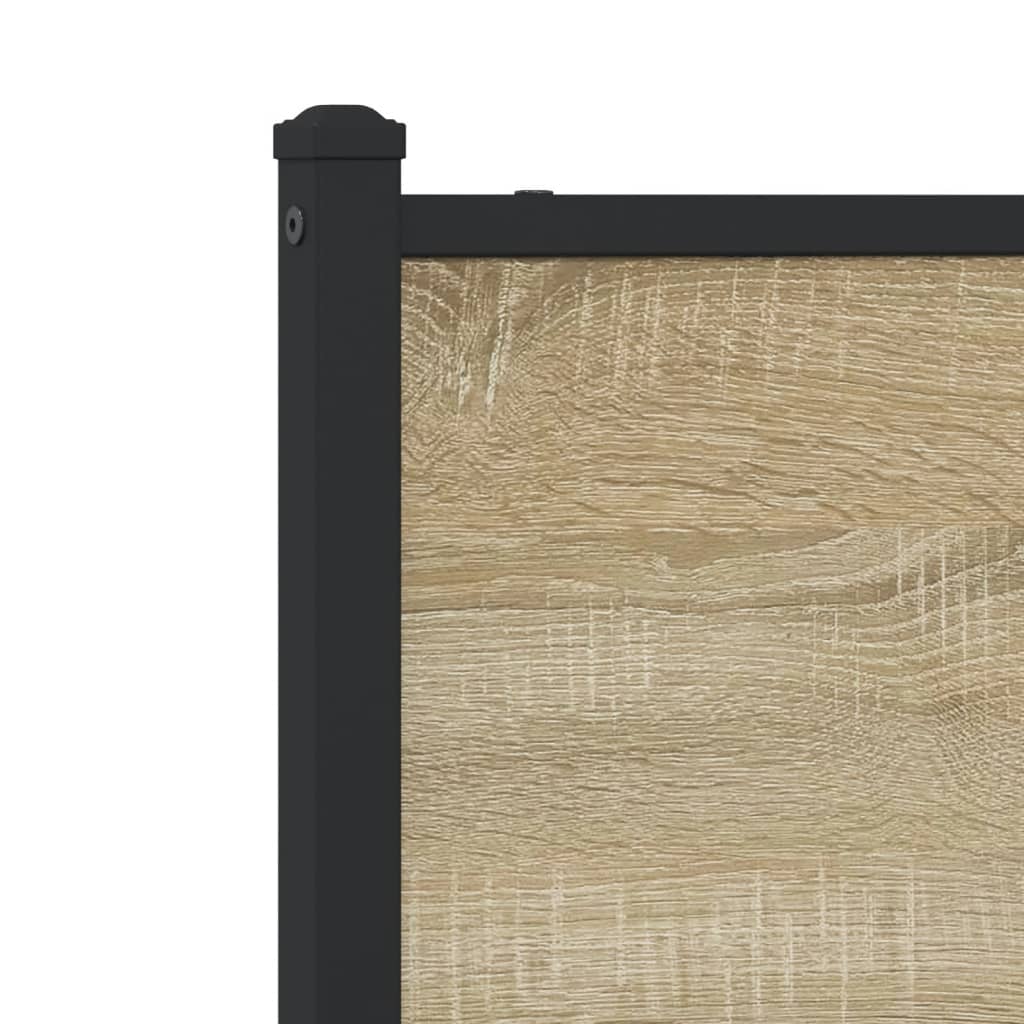 Metal Bed Frame without Mattress Sonoma Oak 137x190 cm