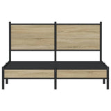 Metal Bed Frame without Mattress Sonoma Oak 150x200 cm King Size