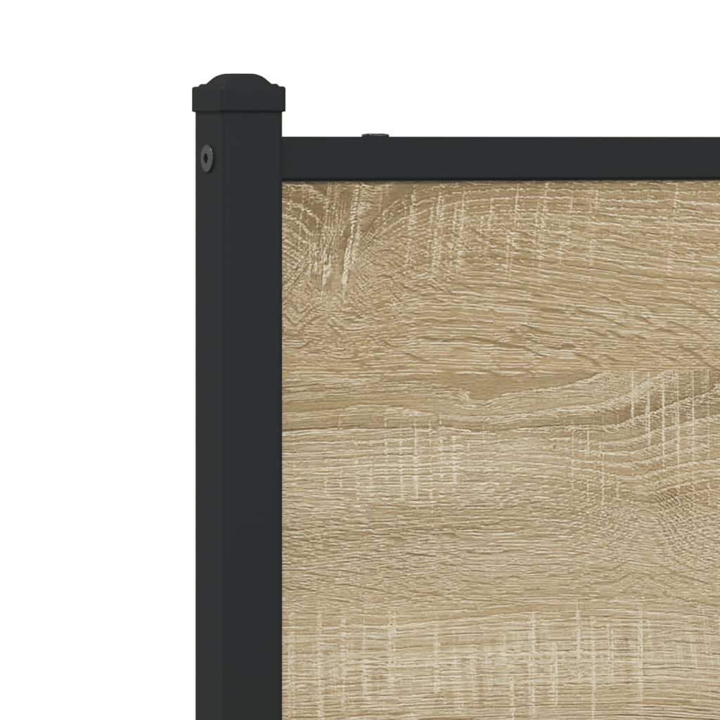 Metal Bed Frame without Mattress Sonoma Oak 150x200 cm King Size