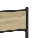 Metal Bed Frame without Mattress Sonoma Oak 75x190 cm Small Single