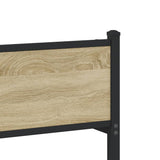 Metal Bed Frame without Mattress Sonoma Oak 90x200 cm