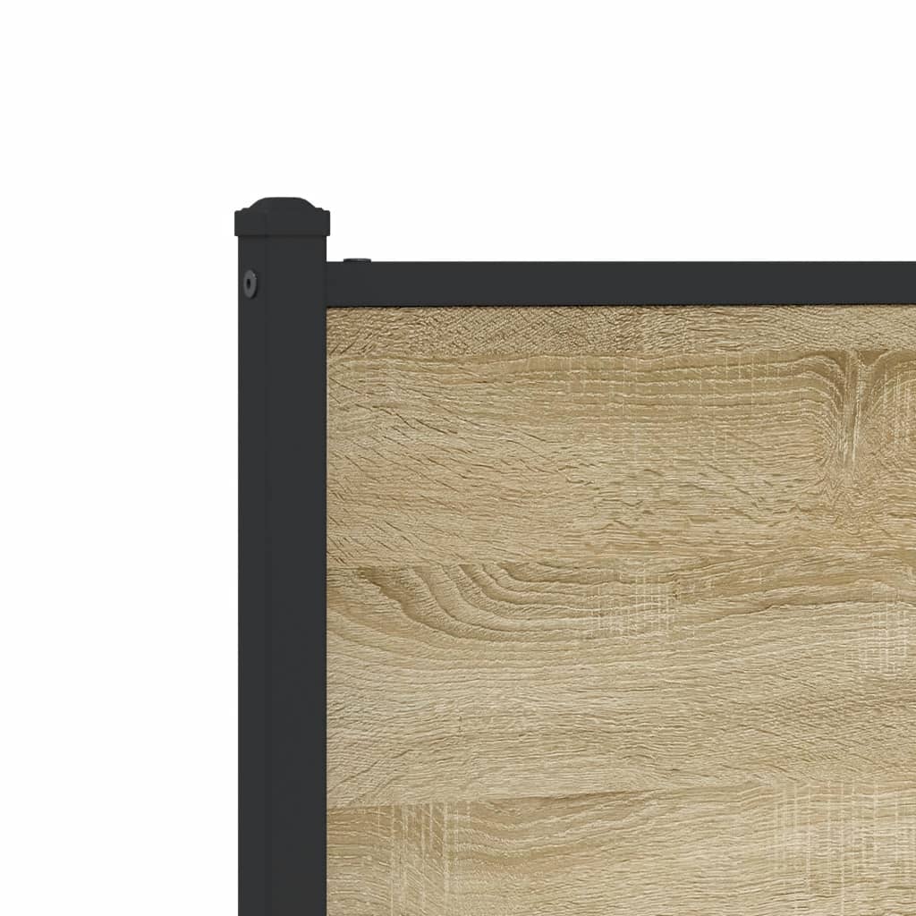Metal Bed Frame without Mattress Sonoma Oak 100x190 cm