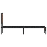 Metal Bed Frame without Mattress Brown Oak 75x190 cm Small Single