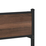 Metal Bed Frame without Mattress Brown Oak 100x190 cm