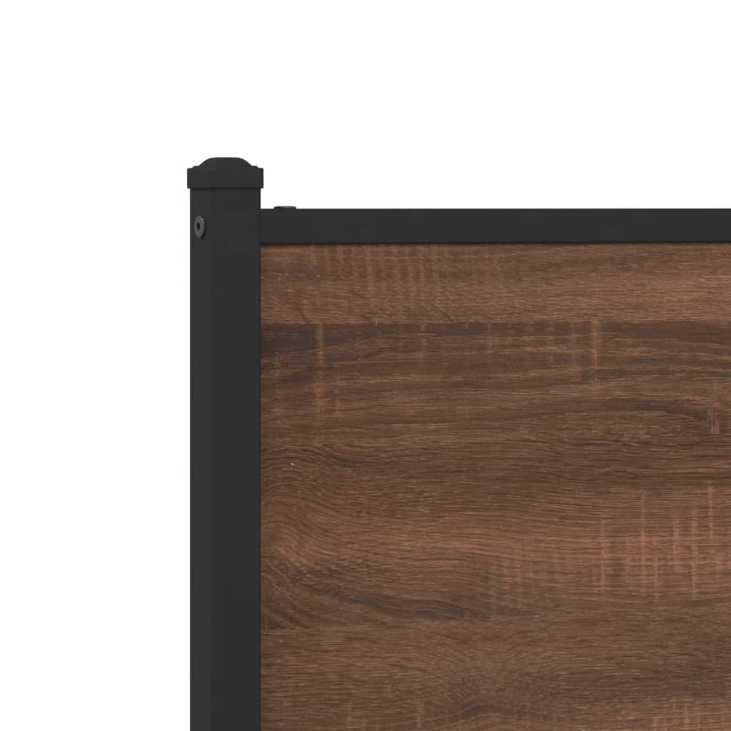 Metal Bed Frame without Mattress Brown Oak 100x190 cm