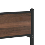 Metal Bed Frame without Mattress Brown Oak 120x190 cm Small Double