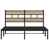 Metal Bed Frame without Mattress Sonoma Oak 140x200 cm