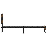 Metal Bed Frame without Mattress Smoked Oak 75x190 cm Small Single