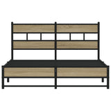 Metal Bed Frame without Mattress Sonoma Oak 140x190 cm