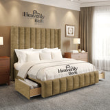 Aero Wingback Divan Bed With Drawer Storage - Heavenlybeds