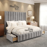 Aero Wingback Divan Bed With Drawer Storage - Heavenlybeds