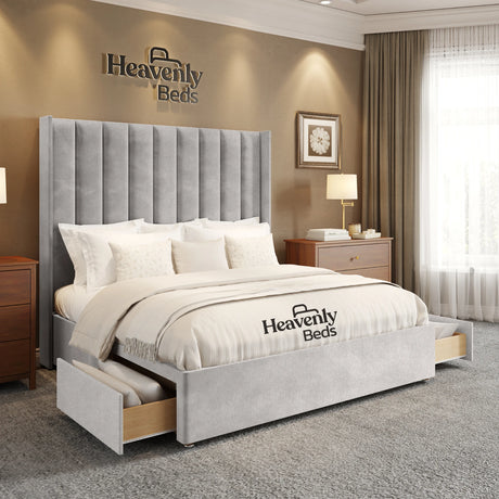 Anya Wingback Divan Bed With Drawer Storage - Heavenlybeds