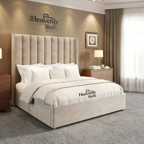 Anya Wingback Divan Bed With Drawer Storage - Heavenlybeds
