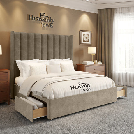 Anya Wingback Divan Bed With Drawer Storage - Heavenlybeds