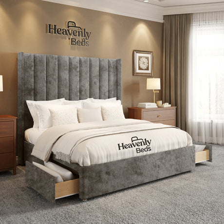 Anya Wingback Divan Bed With Drawer Storage - Heavenlybeds