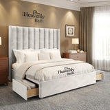 Anya Wingback Divan Bed With Drawer Storage - Heavenlybeds