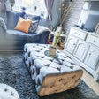 Lea Footstool Finished in Crushed Velvet or Luxury Chenille - Heavenlybeds