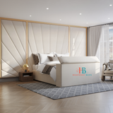 Erica Gold Border Wall Panel Bed Frame