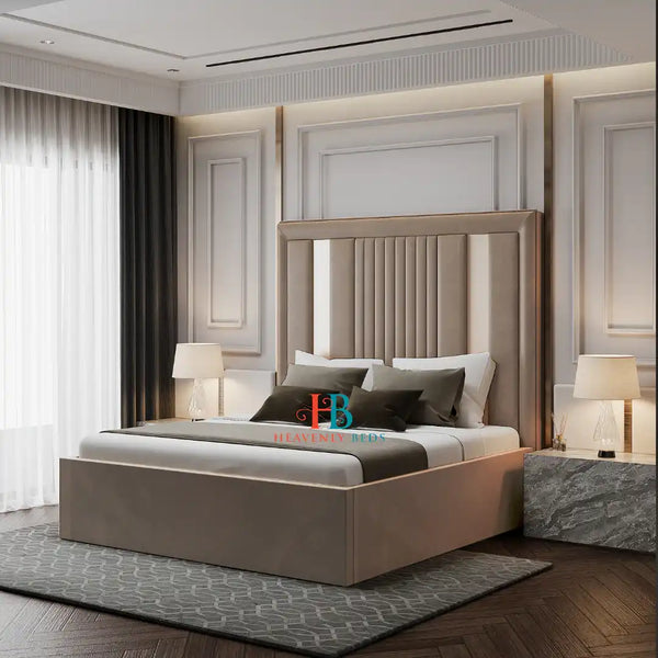 Skylar Storage Bed Frame - Choose Gold/Chrome Finish